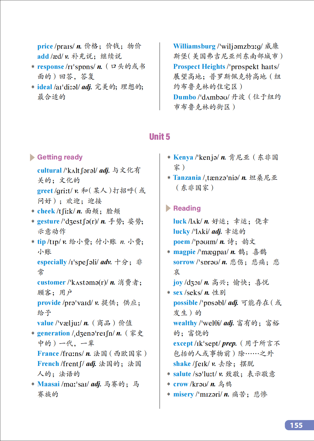 沪外教版八年级上册初二英语单词表/词汇表