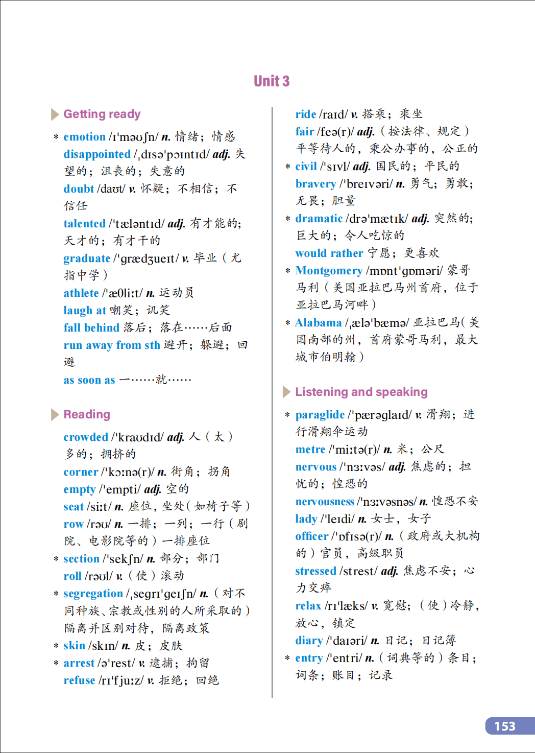 沪外教版八年级上册初二英语单词表/词汇表