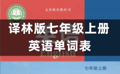 译林版初一英语七年级上册单词/词汇表（