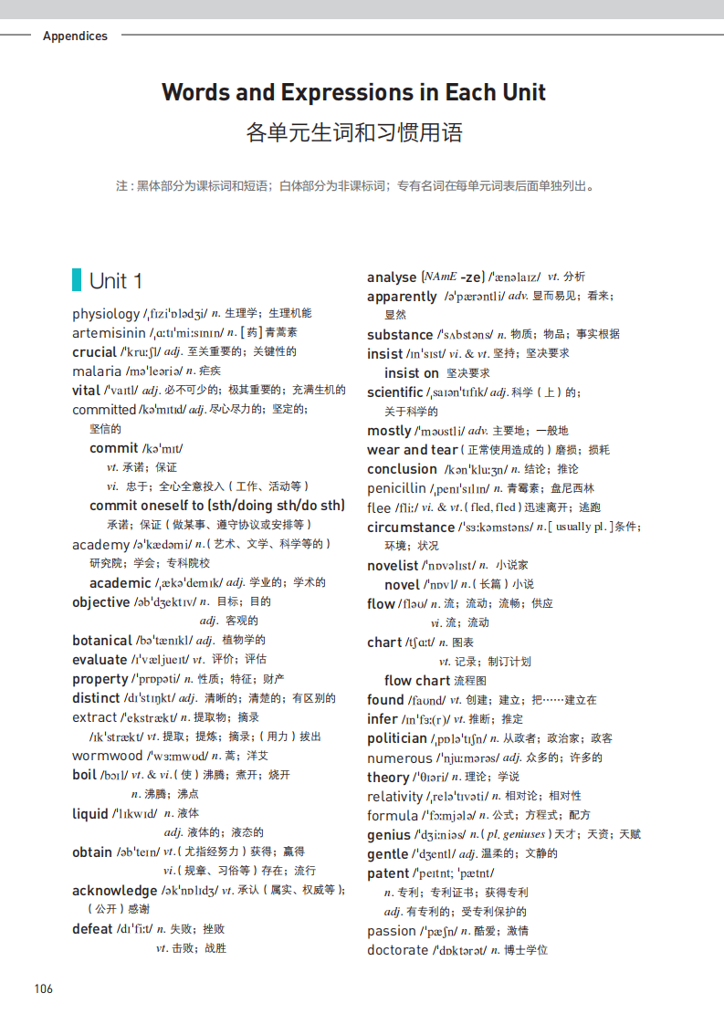 人教版高中英语选择性必修一单词表/词汇表