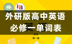 外研版高中英语必修一单词表、词汇表（