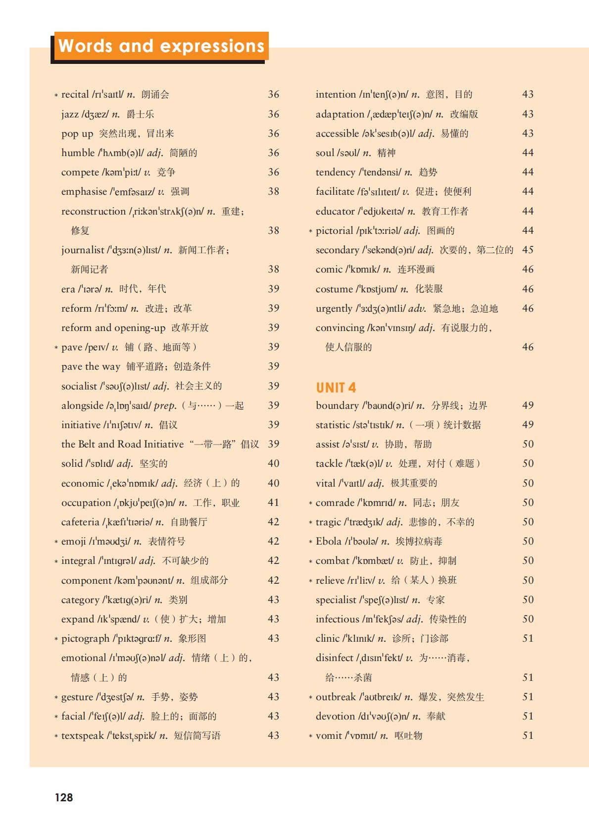 外研版高中英语选择性必修二单词表/词汇表