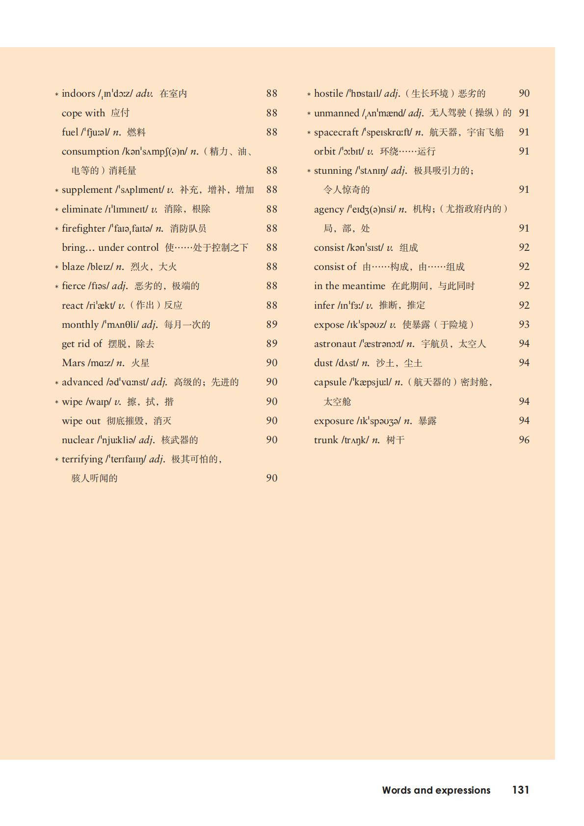 外研版高中英语选择性必修二单词表/词汇表