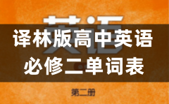 译林版高中英语必修二单词表、词汇表（