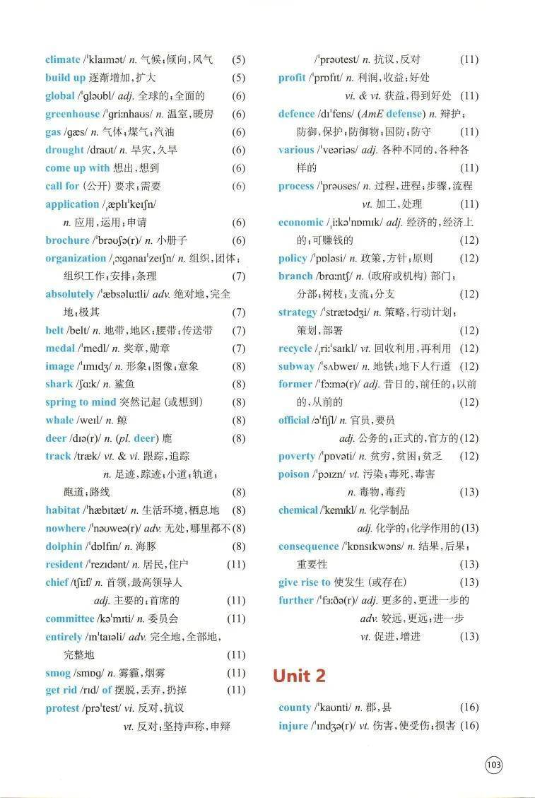 译林版高中英语必修三单词表、词汇表