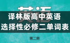 译林版高中英语选择性必修二单词表、词