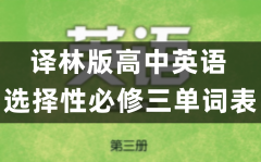 译林版高中英语选择性必修三单词表、词
