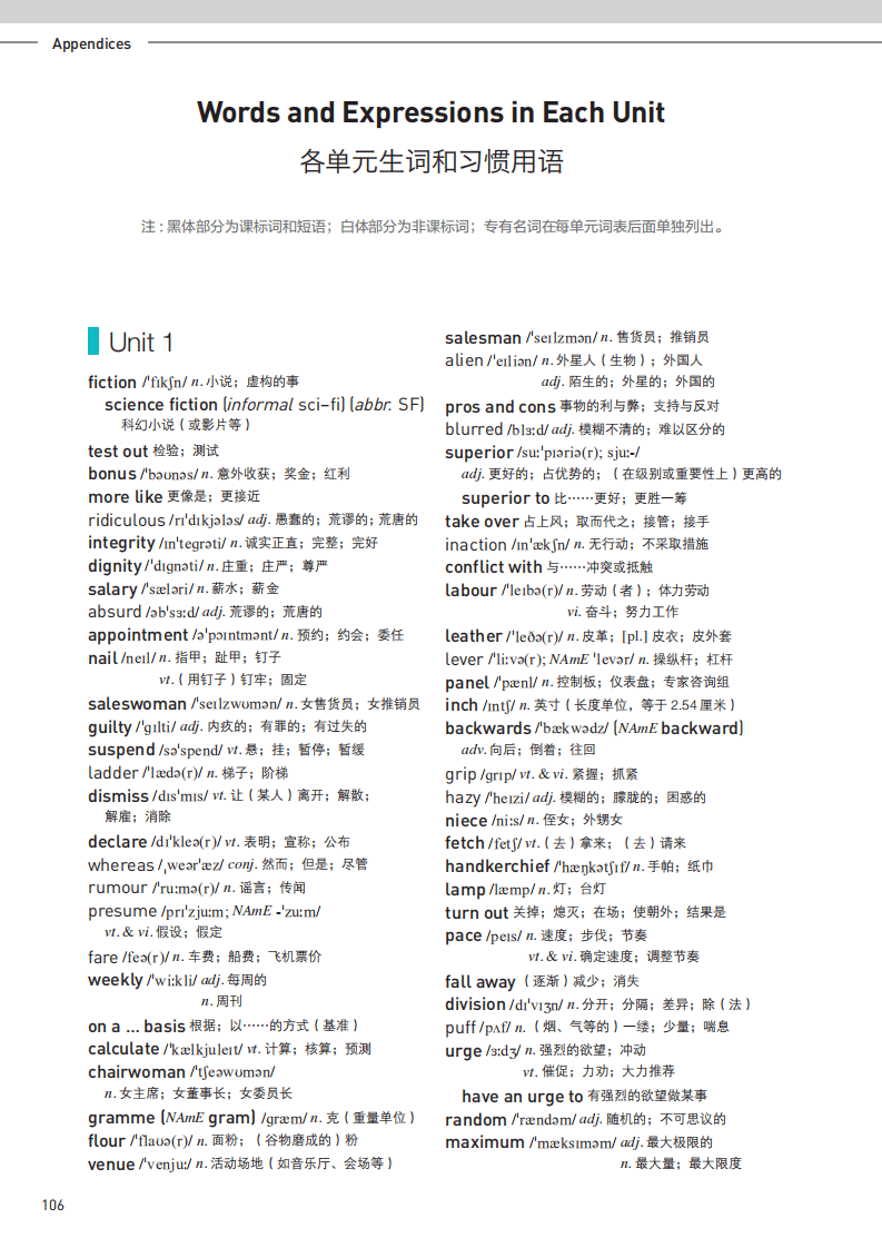 人教版高中英语选择性必修四单词表/词汇表
